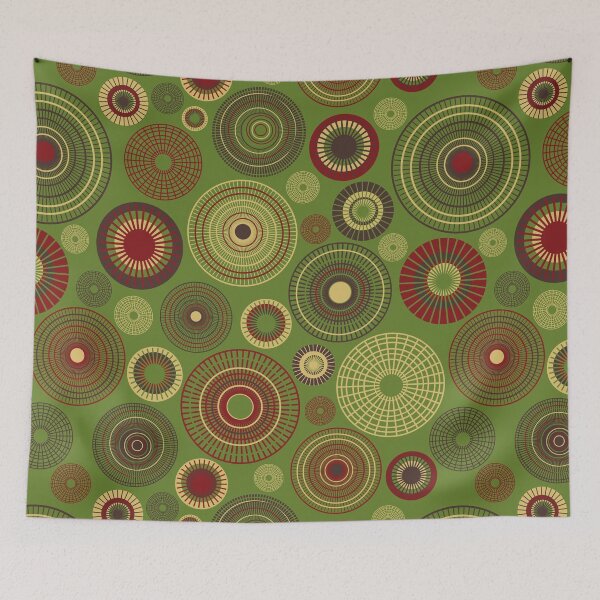 Item preview, concentric circles red and green designed and sold by colorofmagic.