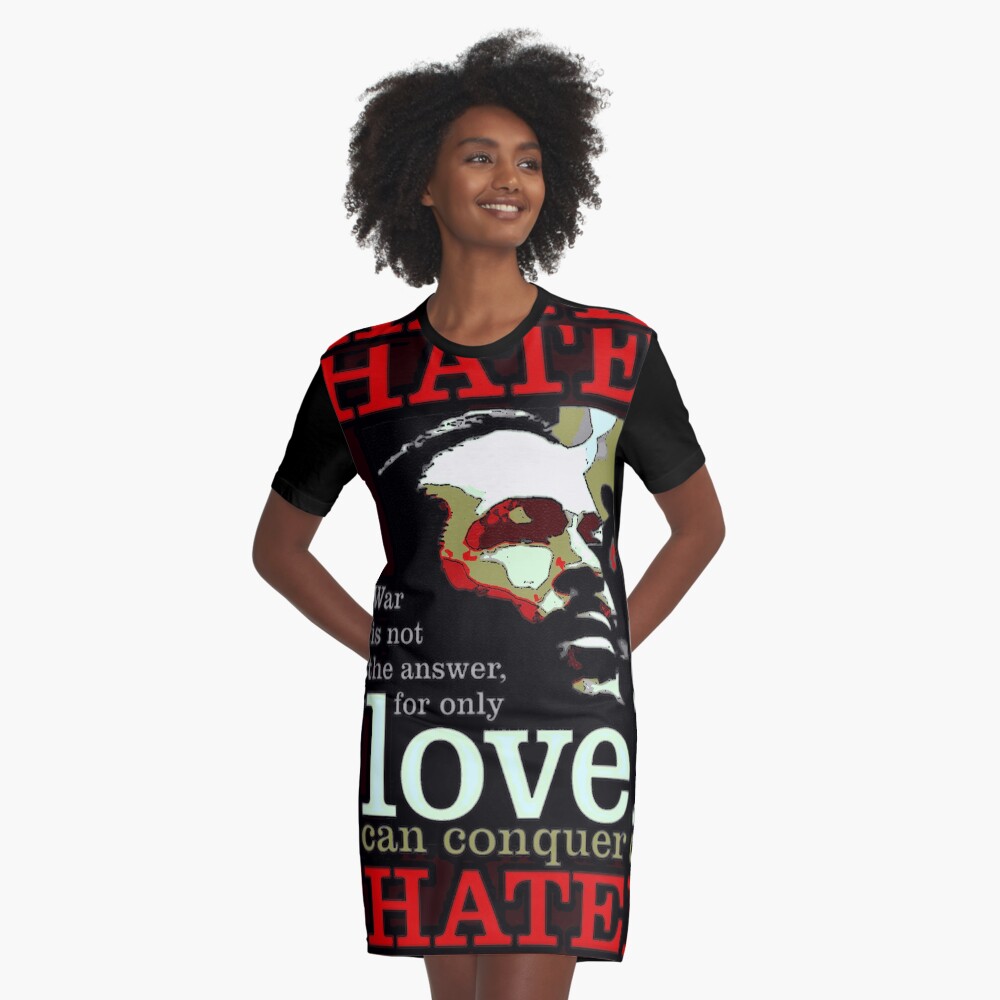 Marvin Says Love Can Conquer Hate Graphic T-Shirt Dress