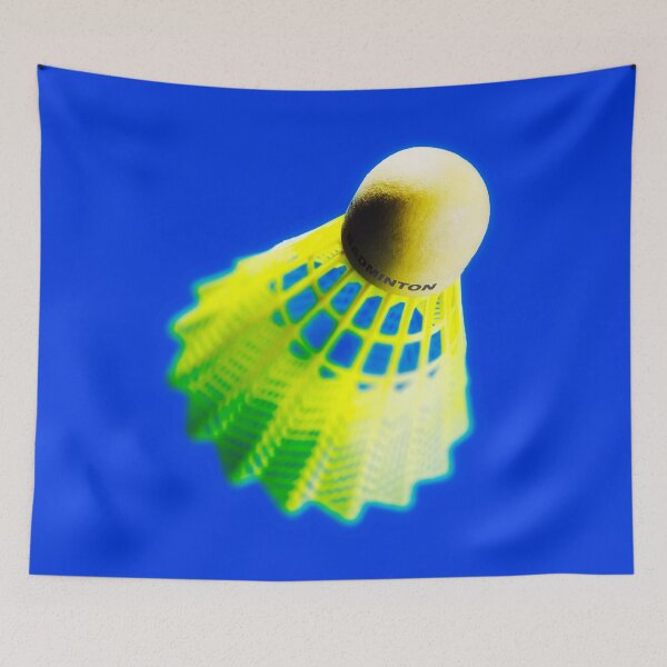 Item preview, Abstract view of a badminton shuttlecock on blue designed and sold by Phillip Thornton.