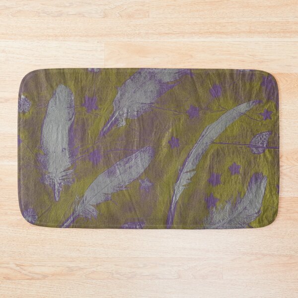 Item preview, Feathers on Purple Gelli Plate Print designed and sold by LymphomaLass.