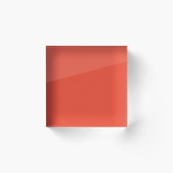 Pantone Mandarin Red pure clear colour Autumn/Winter 2020/2021 London Acrylic Block