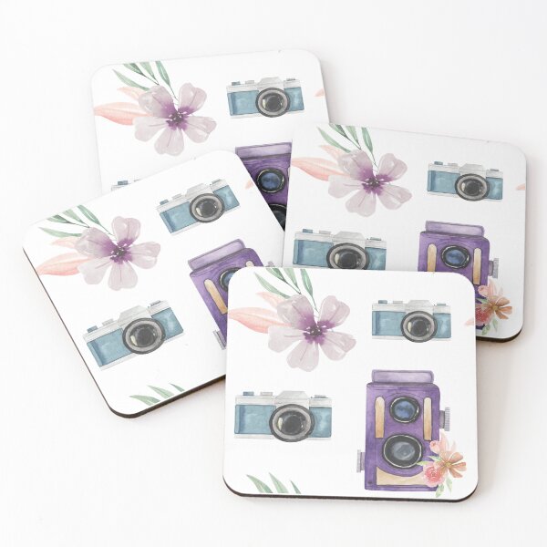 Item preview, Pretty Camera Flowers Photography Photographer| Blue Purple Flowers Watercolor | Pretty Face Masks Dust Masks  designed and sold by rdorsey8.