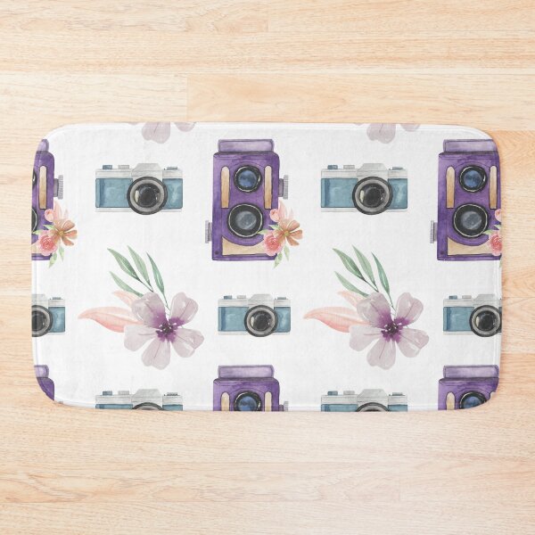Item preview, Pretty Camera Flowers Photography Photographer| Blue Purple Flowers Watercolor | Pretty Face Masks Dust Masks  designed and sold by rdorsey8.