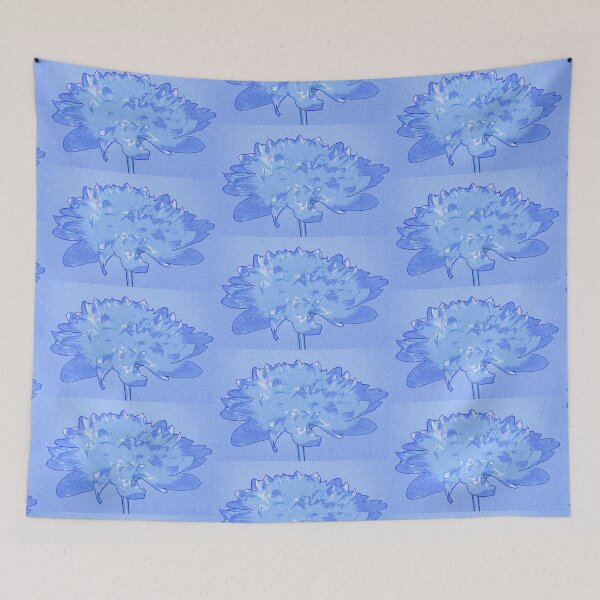 Item preview, Blue dahlia ink and watercolour style pop art designed and sold by Latch Farm  Studios.