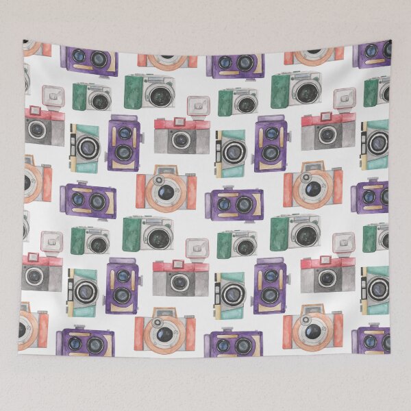 Item preview, Pretty Camera Flowers Photography Photographer| pink Blue Purple Flowers Watercolor | Pretty Face Masks Dust Masks  designed and sold by rdorsey8.