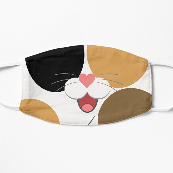 calico cat cartoon mask Flat Mask