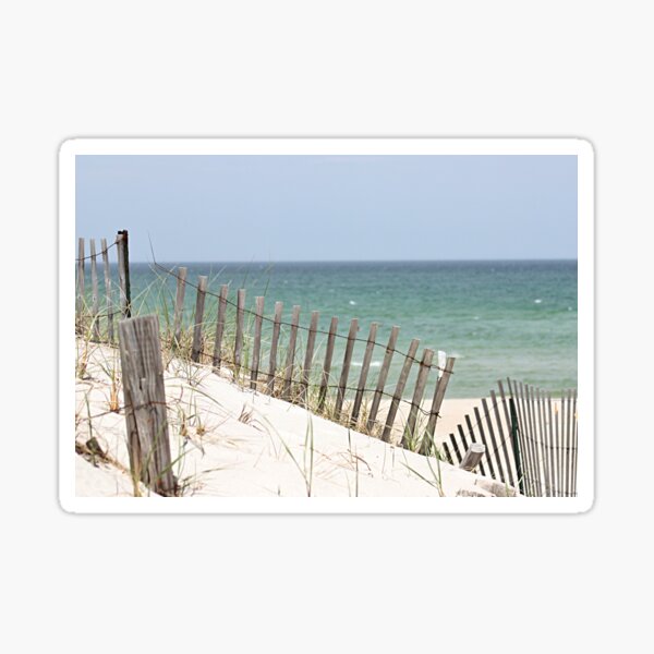 Ocean View Through The Beach Fence Sticker By Backyardwonders Redbubble   St,small,507x507 Pad,600x600,f8f8f8 