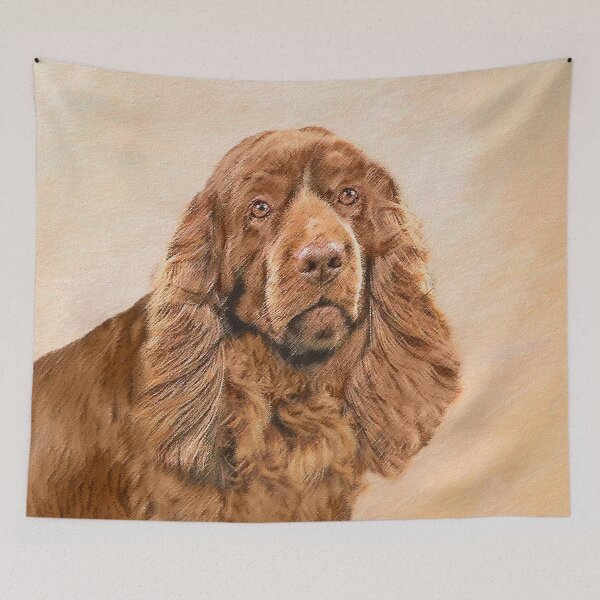 Item preview, Sussex Spaniel Painting - Cute Original Dog Art designed and sold by alpendesigns.