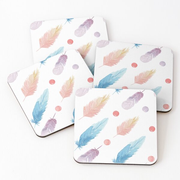 Item preview, Pretty & Girly Rainbow Pastel Bohemian Feathers Watercolor | Blue Pink Purple | Pretty Face Masks Dust Masks  designed and sold by rdorsey8.