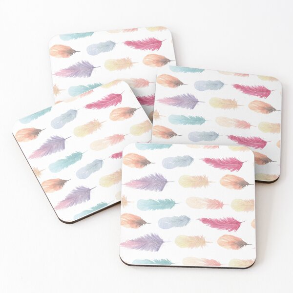 Item preview, Pretty & Girly Rainbow Pastel Bohemian Feathers Watercolor | Blue Pink Purple | Pretty Face Masks Dust Masks  designed and sold by rdorsey8.