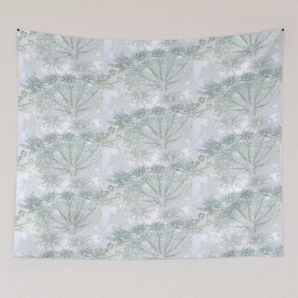 Item preview, Abstract flower head ink and watercolour style pop art pale green and grey designed and sold by Latch Farm  Studios.