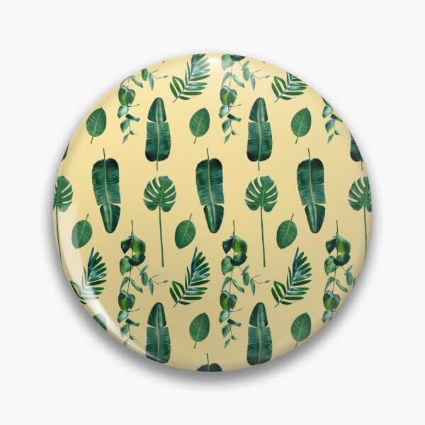 Aperçu de l'œuvre Motif de feuilles tropicales botaniques - Jaune créée et vendue par IFOM.