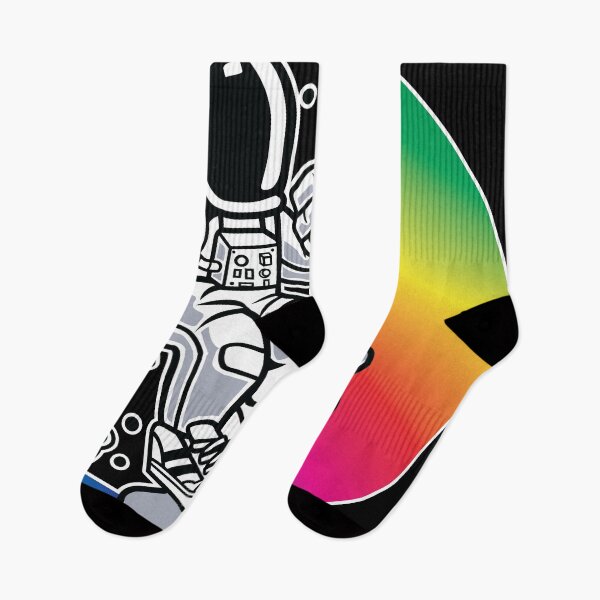 Item preview, Astronaut skater - Riding the Rainbow moon spectrum of colour. designed and sold by Nickelparis.