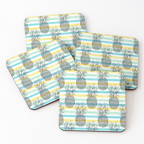 Item preview, Pattern pineapple stripes summer pastel designed and sold by PandaPope.