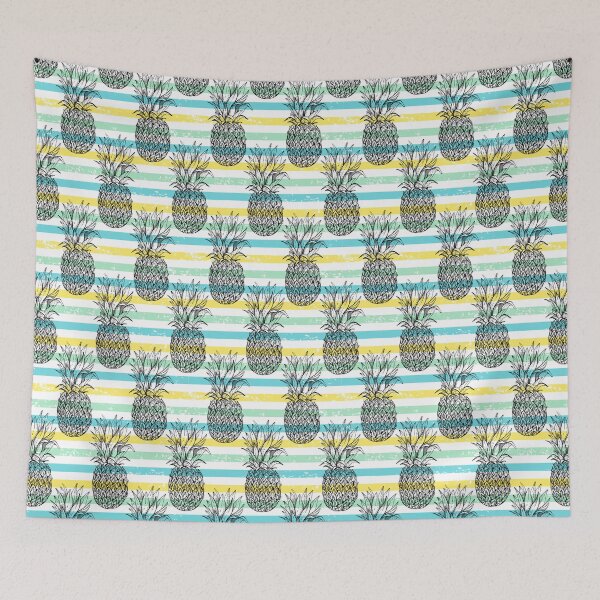 Item preview, Pattern pineapple stripes summer pastel designed and sold by PandaPope.