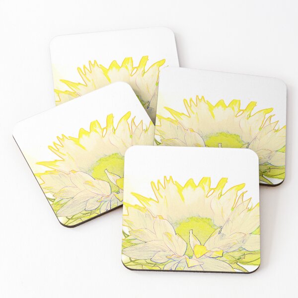 Item preview, Sunflower ink and watercolour effect pop art, yellow designed and sold by Latch Farm  Studios.