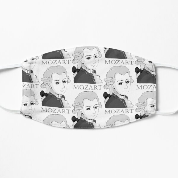 Wolfgang Amadeus Mozart: Cartoon in black and white Maske