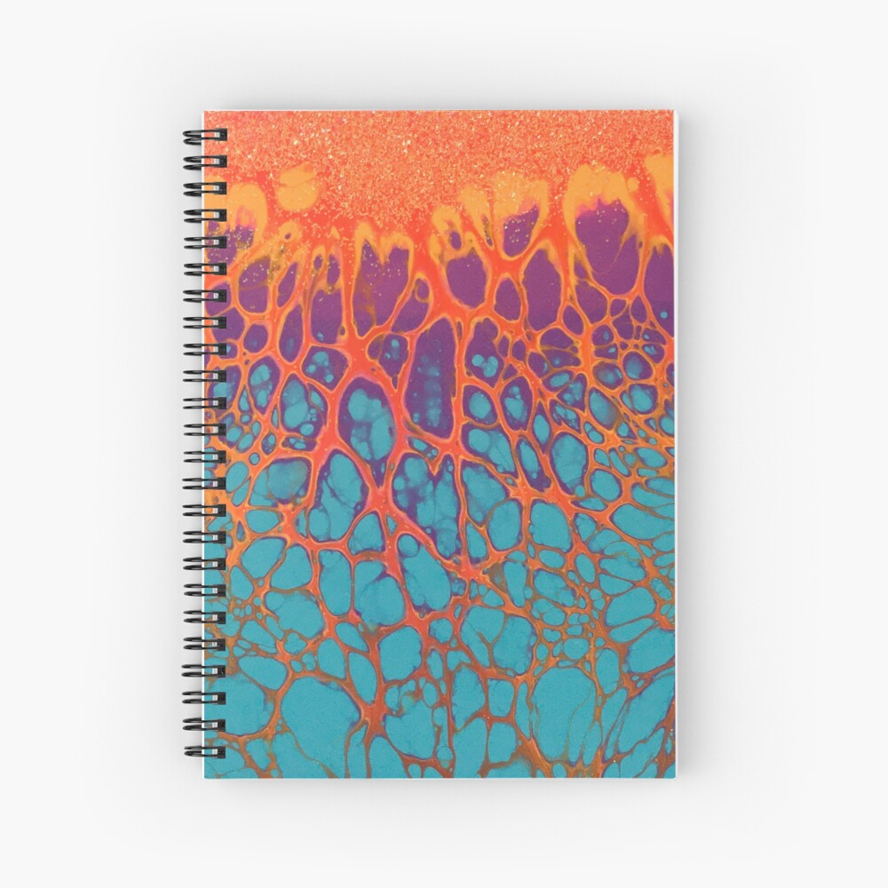 Deep Sea Lava | Acrylic Pour Painting Spiral Notebook