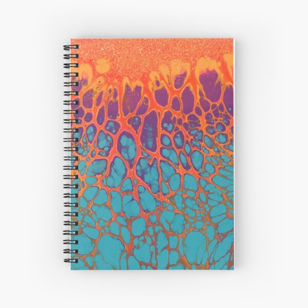 Deep Sea Lava | Acrylic Pour Painting Spiral Notebook
