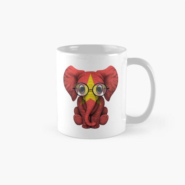 Item preview, Baby Elephant with Glasses and Vietnamese Flag designed and sold by JeffBartels.