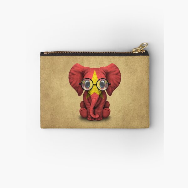 Item preview, Baby Elephant with Glasses and Vietnamese Flag designed and sold by JeffBartels.