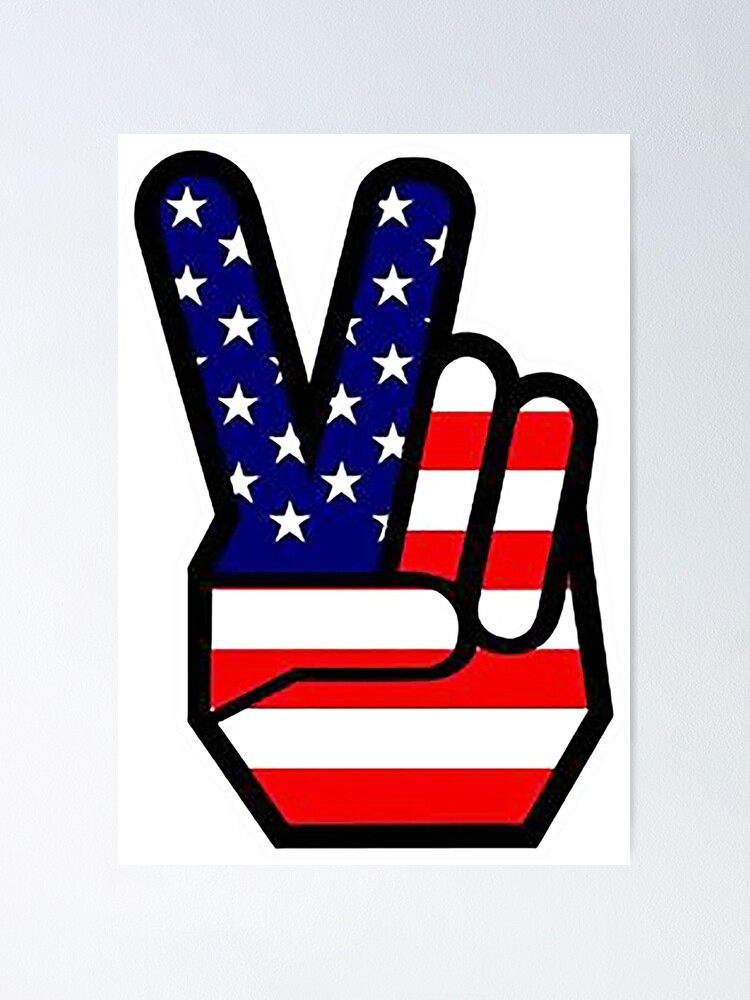 peace-sign-hand-american-flag-poster-for-sale-by-thatstickerguy