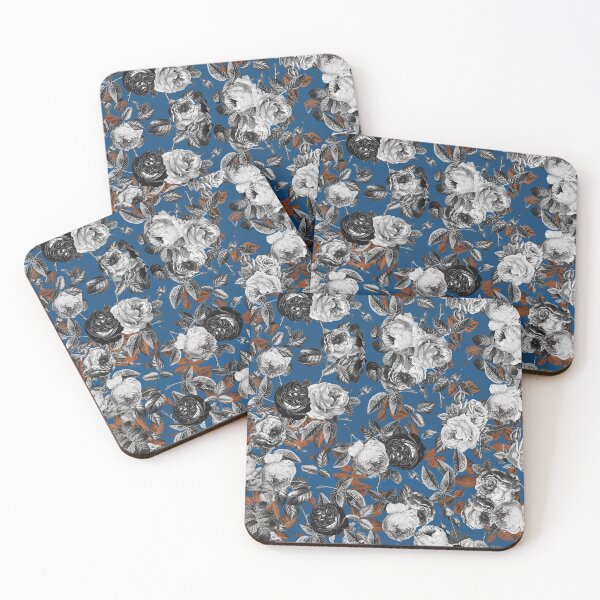 Item preview, Black White Roses Classic Blue and Copper designed and sold by tanjica.