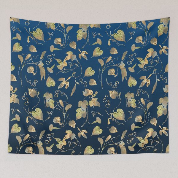 Item preview, Modern Stylish Elegant Gold Flowers on Classic Blue designed and sold by tanjica.