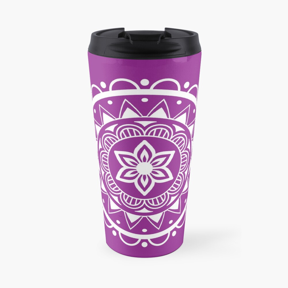 Mandala center flower Taza de viaje