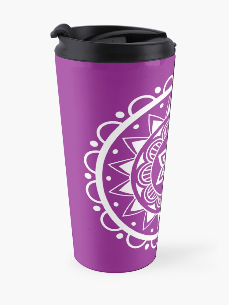 Vista alternativa de Taza de viaje Mandala center flower