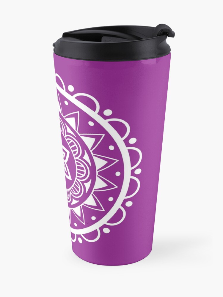 Vista alternativa de Taza de viaje Mandala center flower