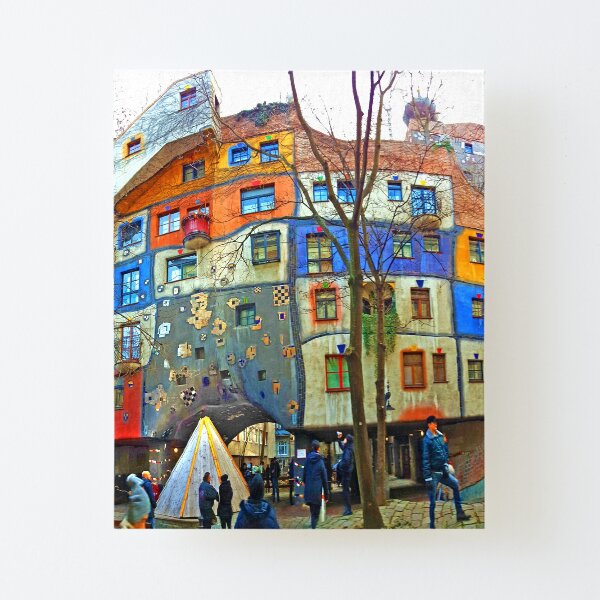 Hundertwasser House Vienna Canvas Mounted Print