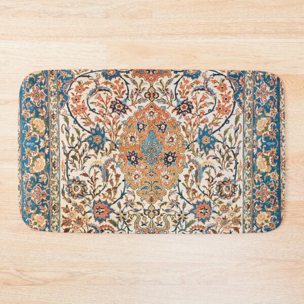 Isfahan Antique Central Persian Carpet Print Bath Mat