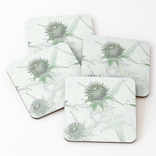 Item preview,  Green thistle, ink and watercolour style pop art designed and sold by Latch Farm  Studios.
