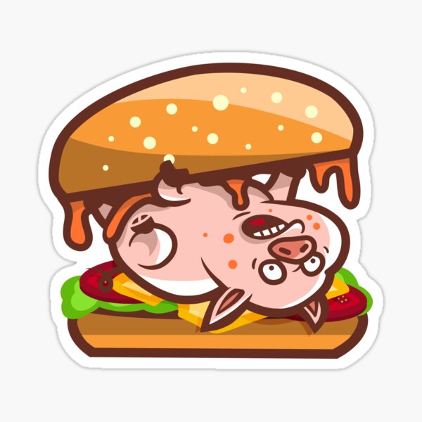 Pig in a Burger Sticker