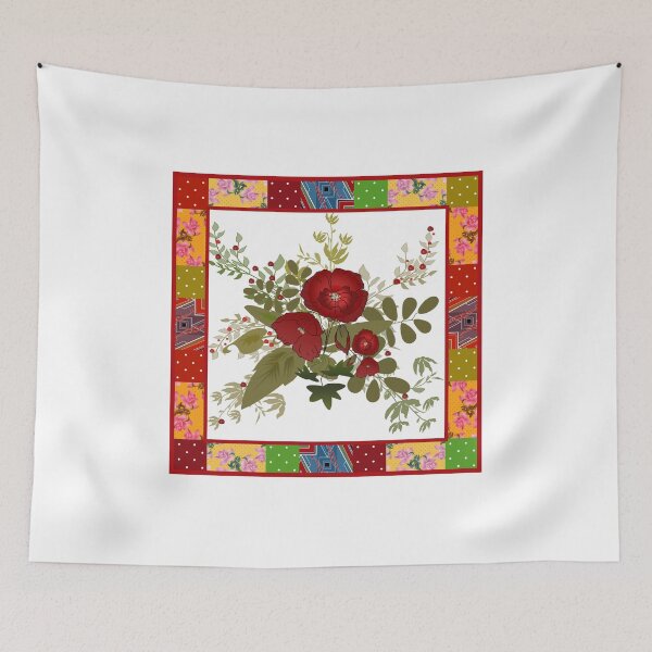 Item preview, Patchwork retro floral with poppy designed and sold by fuzzyfox.