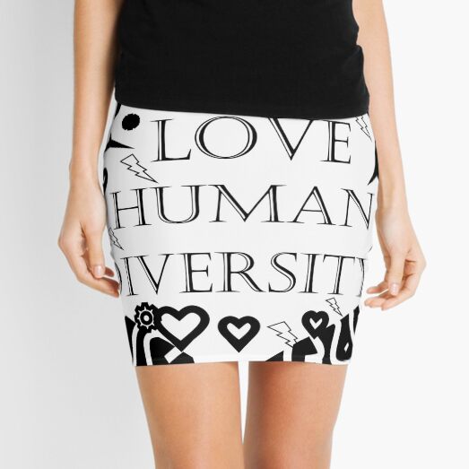 I Love Human Diversity Mini Skirt