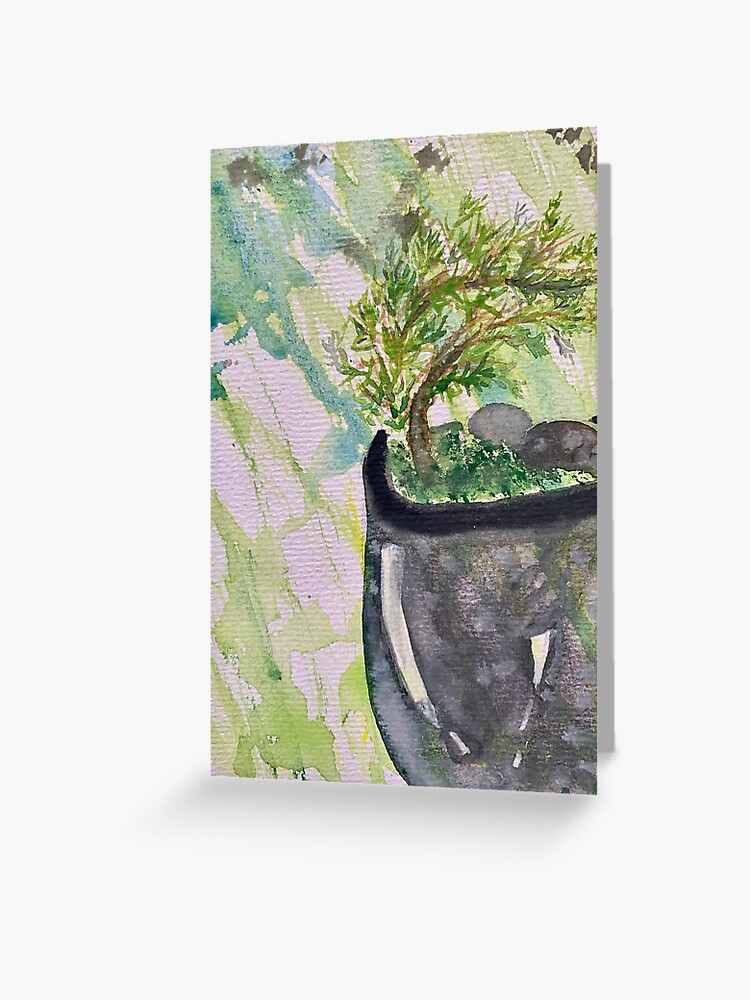 Watercolor Bonsai Tree Greeting Card By Jlt720 Redbubble