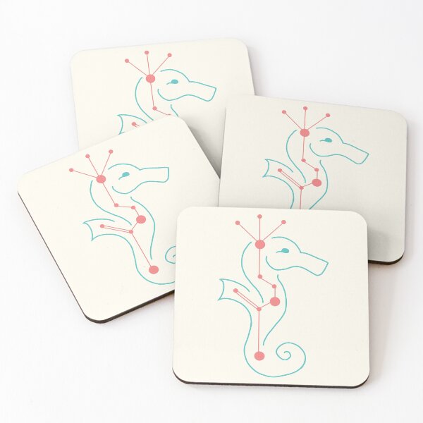 Item preview, Acetylcholine Seahorse - teal & coral designed and sold by Lindsay Santacroce.