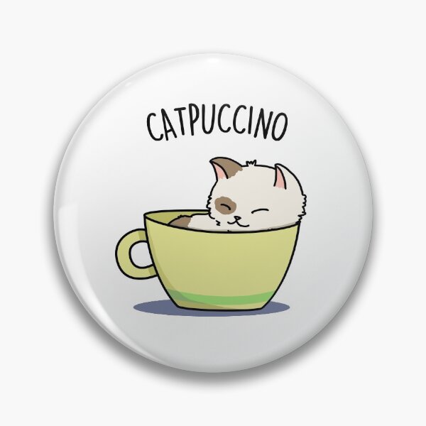 Item preview, Catpuccino Funny Cappuccino Cat Puns  designed and sold by punnybone.
