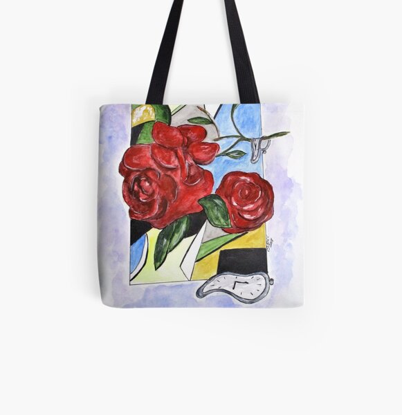 Whimsical Roses All Over Print Tote Bag