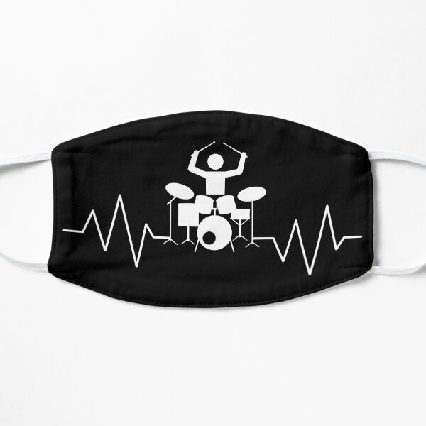 Drummer Heartbeat Pulse Line Percussion Flat Mask