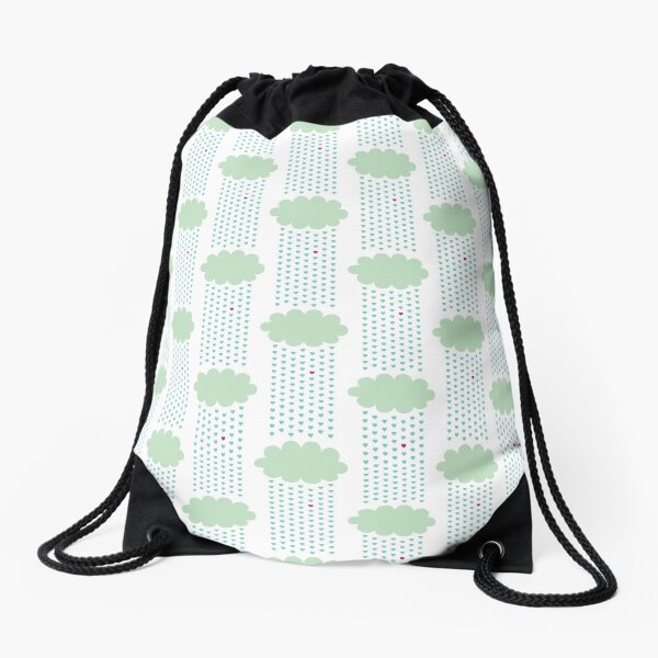 Raining Love Drawstring Bag