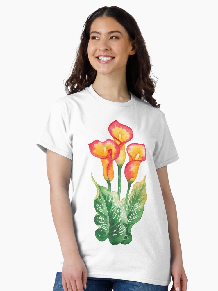 Thumbnail 2 of 7, Classic T-Shirt, Watercolor Calla Lily designed and sold by Glazkova.