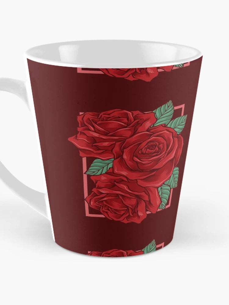 Aperçu 3 sur 4. Mug à café avec l'œuvre Roses Rouges créée et vendue par OtterFactory.