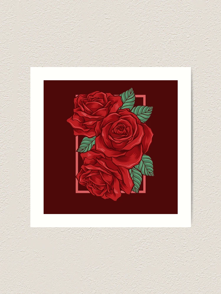Aperçu 1 sur 3. Impression artistique avec l'œuvre Roses Rouges créée et vendue par OtterFactory.