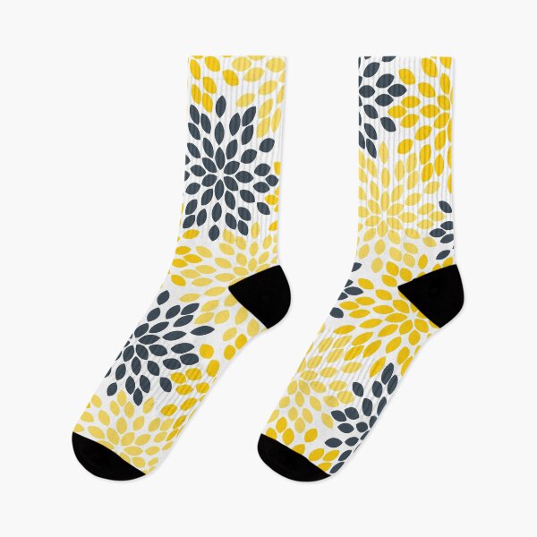 Item preview, Yellow and Gray Charcoal Modern Floral designed and sold by KarinaI.