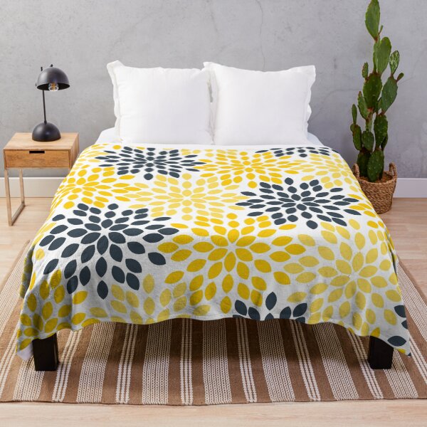 Item preview, Yellow and Gray Charcoal Modern Floral designed and sold by KarinaI.