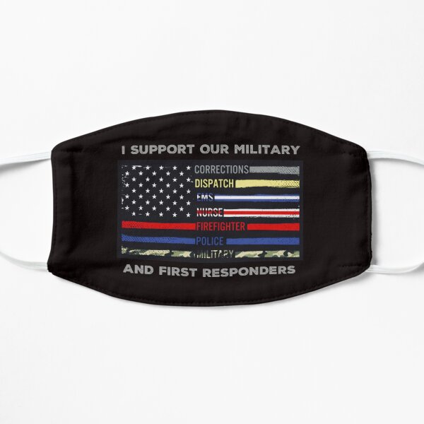 First responder and military support flag Flat Mask