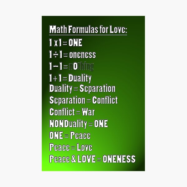 Math 4 Love Photographic Print
